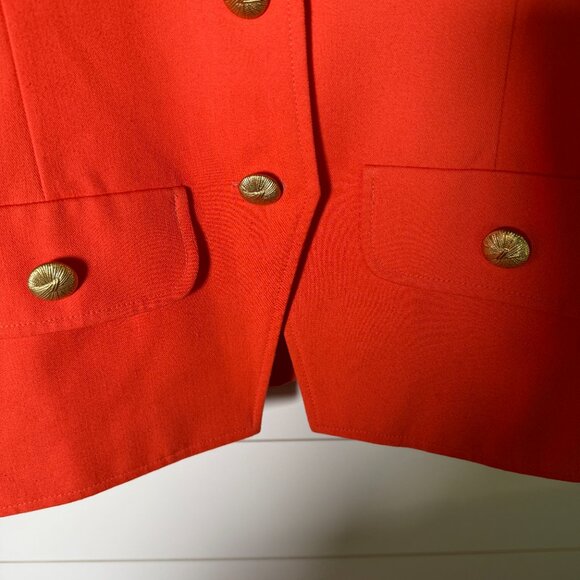 E.R. Gerard New York Orange/Tangerine Suit with Pleated Skirt Sz 6 - Picture 3 of 15